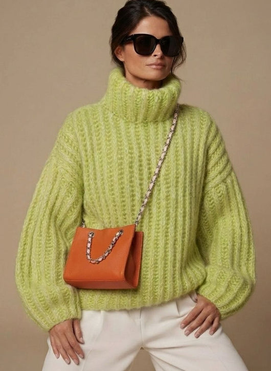 Jersey Charlotte Oversize de Cuello Alto Afelpado