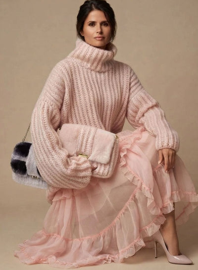 Jersey Charlotte Oversize de Cuello Alto Afelpado