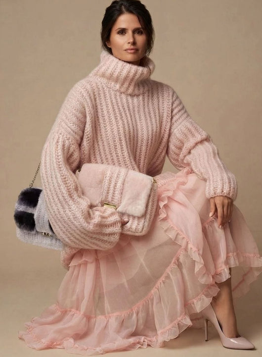 Jersey Charlotte Oversize de Cuello Alto Afelpado
