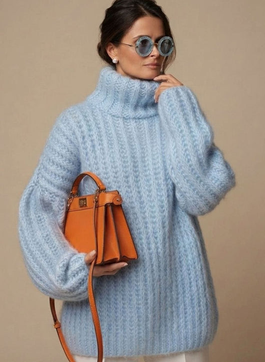 Jersey Charlotte Oversize de Cuello Alto Afelpado