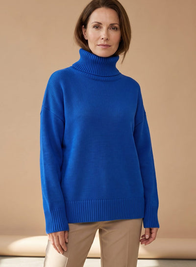 Jersey Clara Oversize de Cuello Alto y Manga Larga