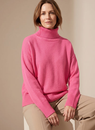 Jersey Clara Oversize de Cuello Alto y Manga Larga