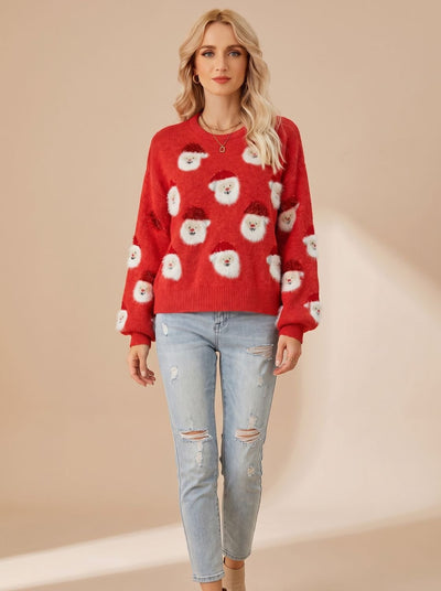 Jersey Navideño Oversize Lena con Estampado de Papá Noel