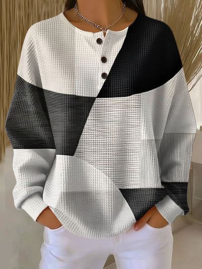 Jersey Annika Henley de Punto Gofre con Forro Suave