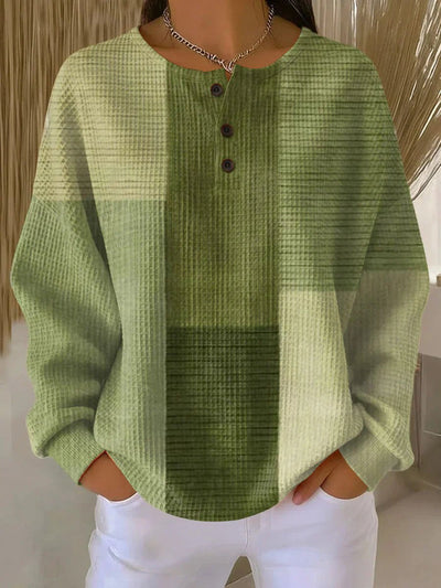 Jersey Annika Henley de Punto Gofre con Forro Suave