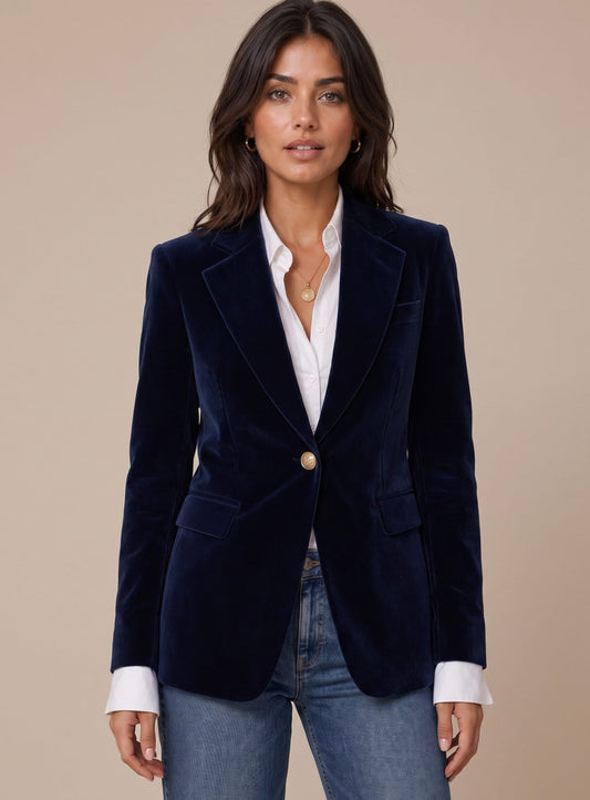 Blazer Elisabeth de Terciopelo con Botones Dorados