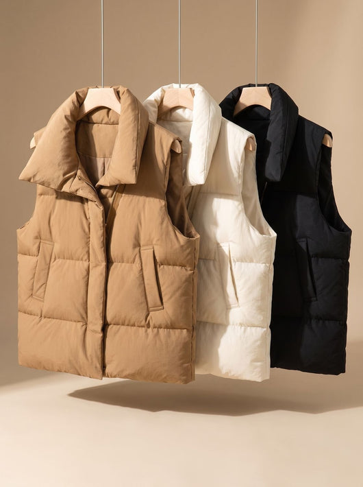 Chaleco Acolchado Annika Boxy con Cuello Chal