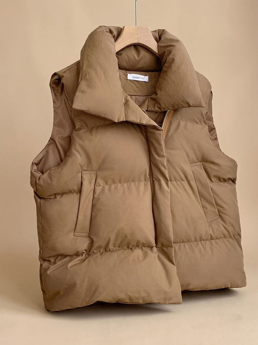 Chaleco Acolchado Annika Boxy con Cuello Chal