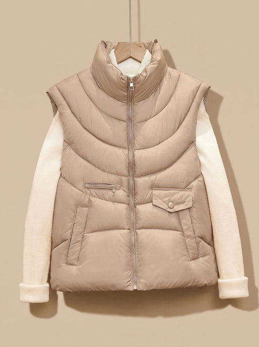 Chaleco Acolchado Greta Utility de Cuello Alto