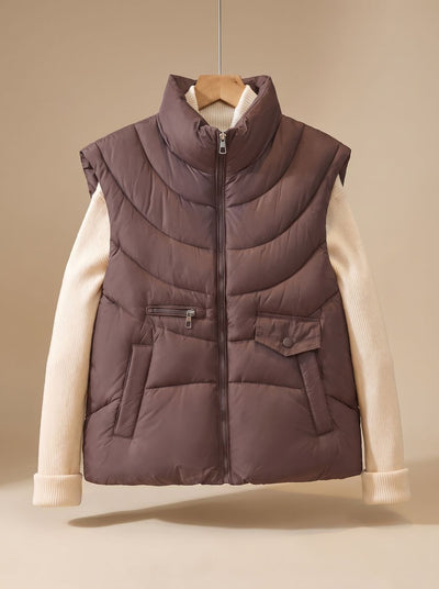 Chaleco Acolchado Greta Utility de Cuello Alto