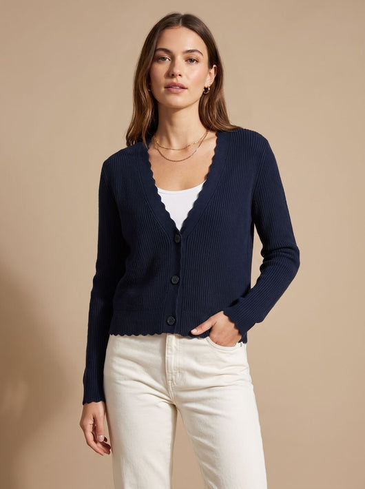 Chaqueta de Punto Elisabeth con Bajo Ondulado