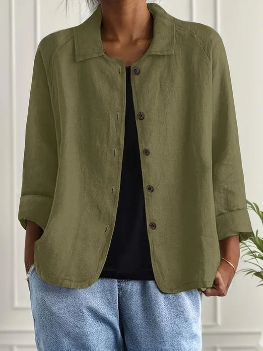 Cárdigan Camisero Marie de Algodón y Lino