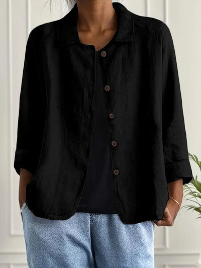 Cárdigan Camisero Marie de Algodón y Lino