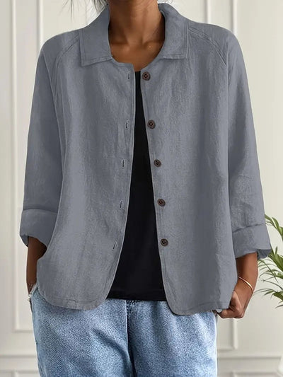 Cárdigan Camisero Marie de Algodón y Lino