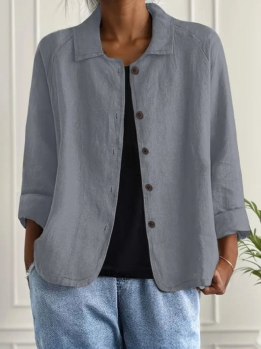 Cárdigan Camisero Marie de Algodón y Lino