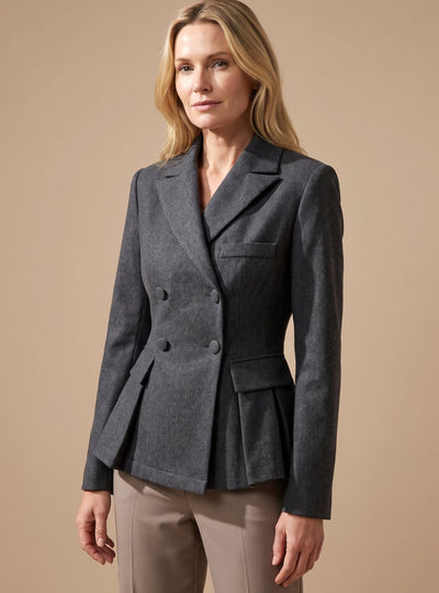 Blazer Greta Entallado con Peplum y Doble Botonadura