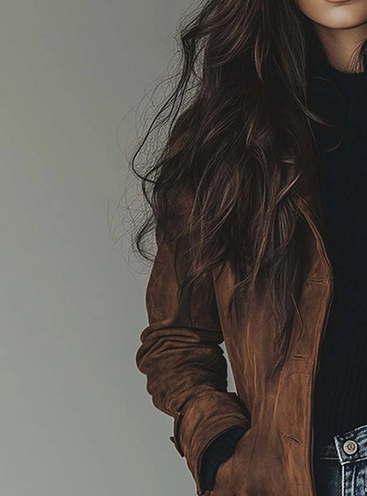 Trench Lena Cruzado Efecto Ante Vintage