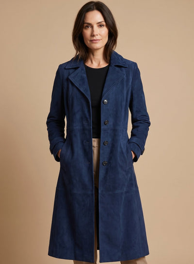 Trench Lena Cruzado Efecto Ante Vintage
