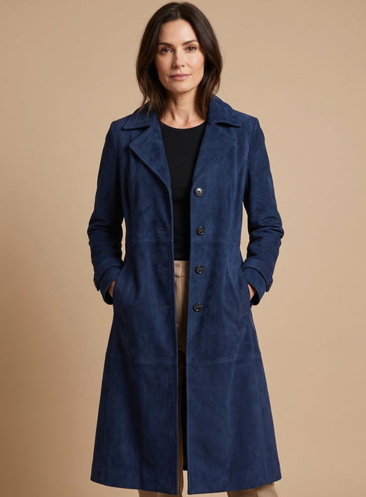 Trench Lena Cruzado Efecto Ante Vintage