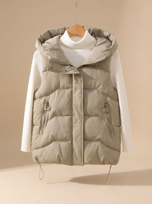 Chaleco Acolchado Annika con Capucha y Bolsillos de Cremallera