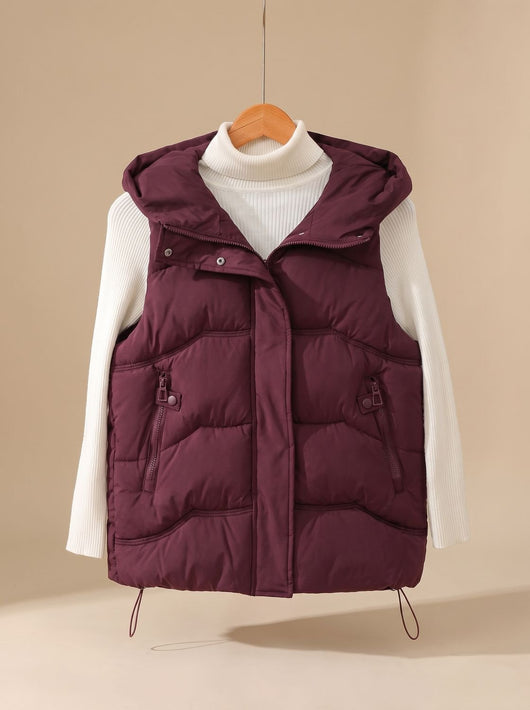 Chaleco Acolchado Annika con Capucha y Bolsillos de Cremallera