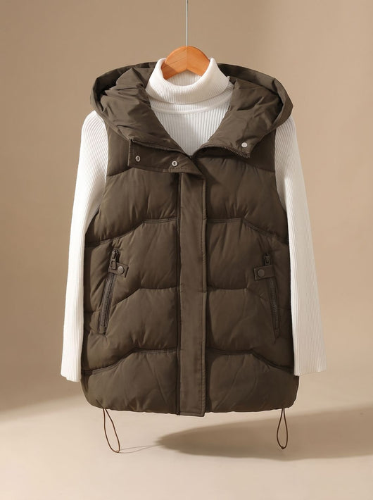 Chaleco Acolchado Annika con Capucha y Bolsillos de Cremallera