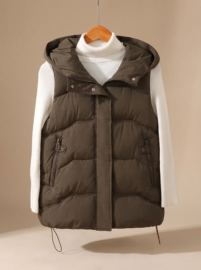 Chaleco Acolchado Annika con Capucha y Bolsillos de Cremallera