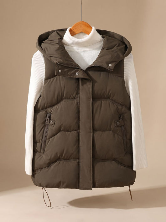 Chaleco Acolchado Annika con Capucha y Bolsillos de Cremallera