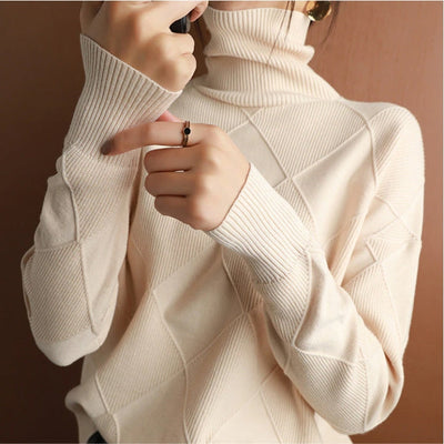 Jersey Natalie de Cuello Alto y Punto Trenzado