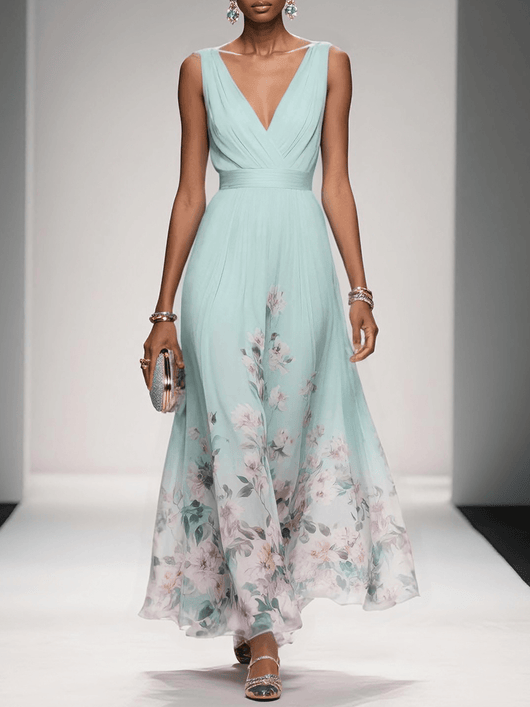 Vestido Largo Carolin de Gasa Floral para Verano