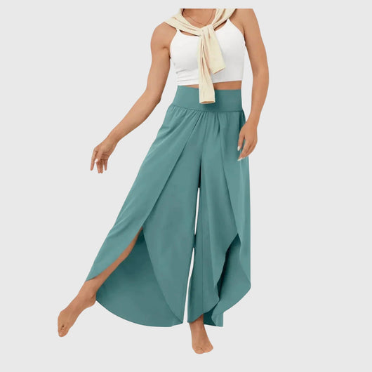 Pantalones Magdalena Boho de Pierna Ancha con Aberturas