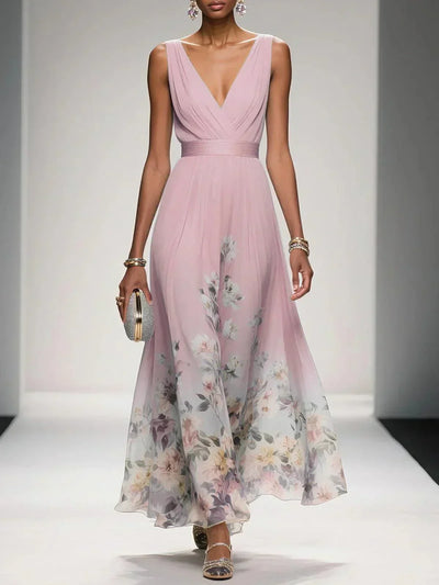 Vestido Largo Carolin de Gasa Floral para Verano