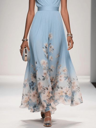 Vestido Largo Carolin de Gasa Floral para Verano
