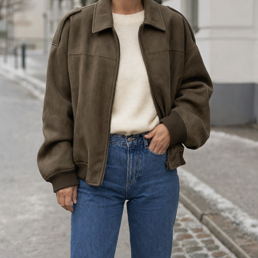 Bomber Fairholme Acolchada Efecto Ante