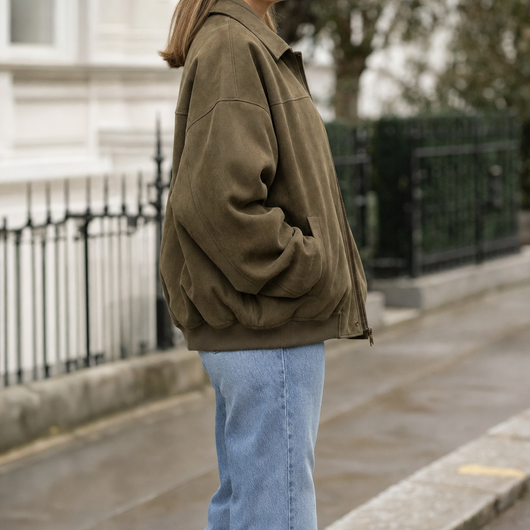 Bomber Fairholme Acolchada Efecto Ante
