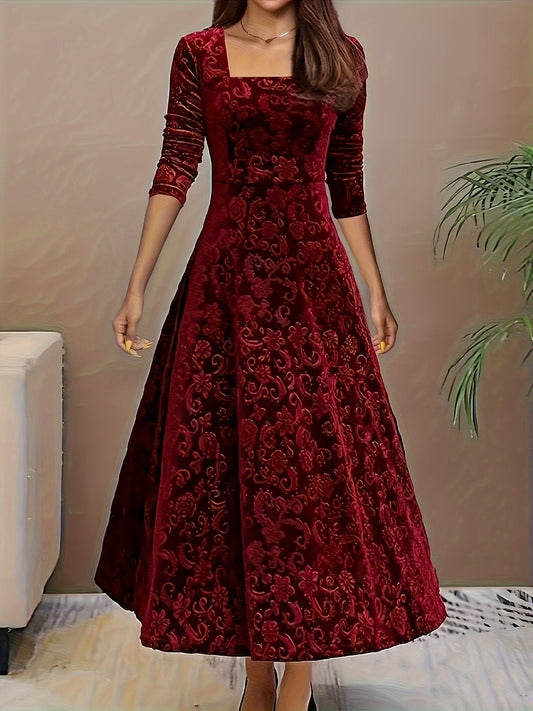 Vestido de Fiesta Karin de Terciopelo Floral