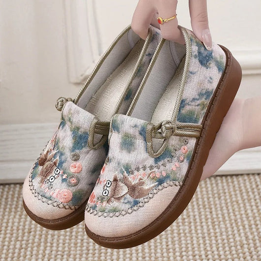 Mocasines Marie con Bordado Floral y Abalorios