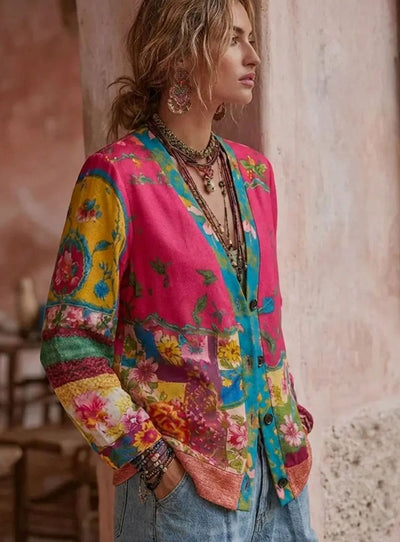 Leonie | Cárdigan Patchwork Floral