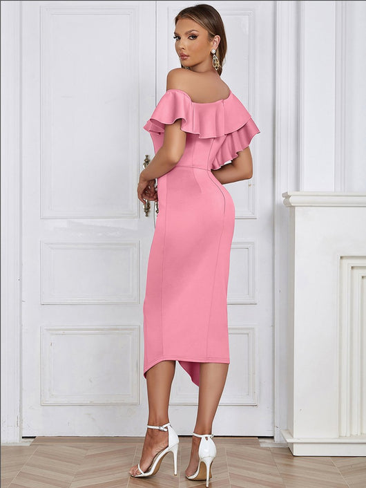 Vestido Midi Katharina Asimétrico de un Hombro