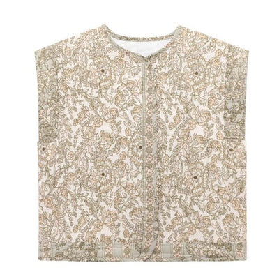 Chaleco Frieda Acolchado Floral con Bolsillos Laterales