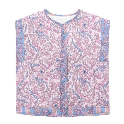Chaleco Frieda Acolchado Floral con Bolsillos Laterales