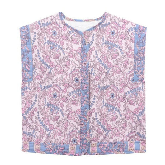Chaleco Frieda Acolchado Floral con Bolsillos Laterales