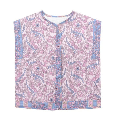 Chaleco Frieda Acolchado Floral con Bolsillos Laterales