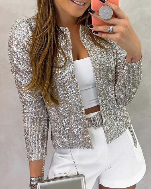 Chaqueta de Invierno Frieda Brillante de Corte Abierto