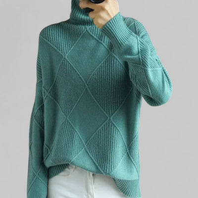 Jersey Barbara Oversize de Cuello Alto Estampado