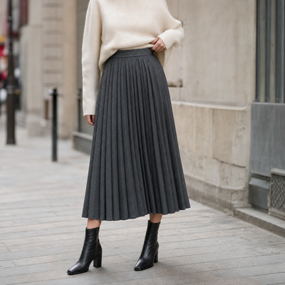 Falda Midi Marlowe Plisada Efecto Lana