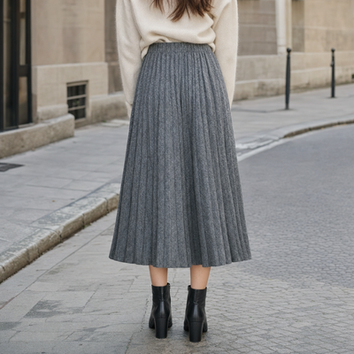 Falda Midi Marlowe Plisada Efecto Lana