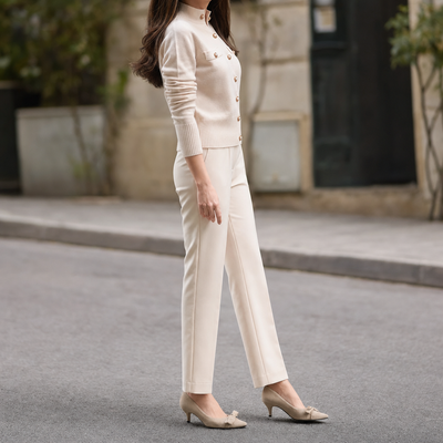 Jersey Selby de Cuello Alto con Botones