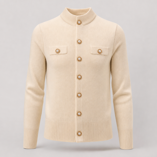 Jersey Selby de Cuello Alto con Botones