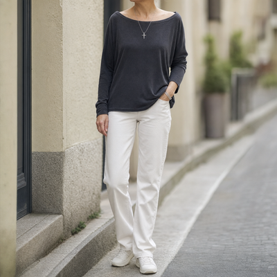 Top Ashwell de Cuello Barco Drapeado